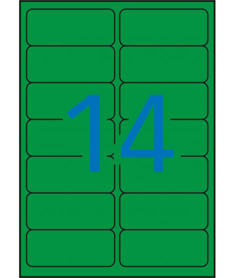 Apli Etiquetas Verdes Permanentes 99.1 x 38.1mm 20 Hojas