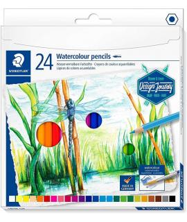 Staedtler 146 10C Pack de 24 Lapices de Colores Acuarelables - Resistentes a la Rotura - Colores Surtidos