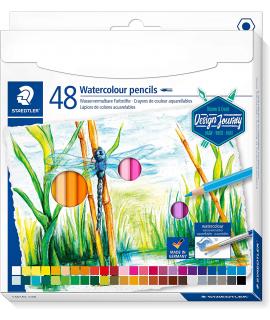 Staedtler 146 10C Pack de 48 Lapices de Colores Acuarelables - Resistentes a la Rotura - Colores Surtidos