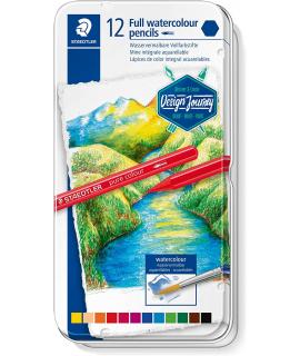 Staedtler 146 10G Pack de 12 Lapices de Colores Acuarelables - Sin Madera - Colores Surtidos