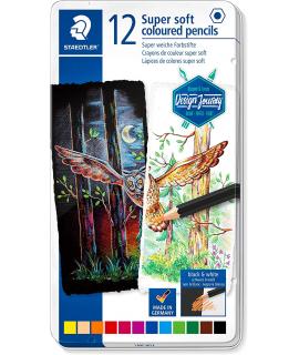 Staedtler Super Soft 149C Pack de 12 Lapices de Colores - Mina Extra Suave - Colores Surtidos