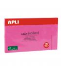 Apli Notas Adhesivas Funny 125x75mm - Bloc de 100 Hojas - Adhesivo de Calidad - Facil de Despegar - Rosa Fluorescente