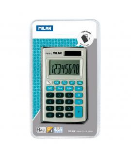 Milan Calculadora de Bolsillo 8 Digitos - 3 Teclas de Memoria y Raiz Cuadrada - Apagado Automatico - Incluye Funda - Color