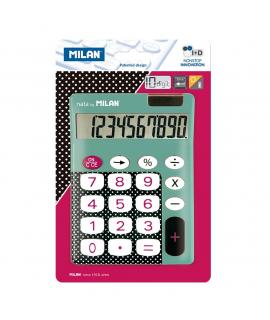 Milan Calculadora 10 Digitos Dots & Buttons- Calculadora de Sobremesa - Teclas grandes - Tecla rectificacion entrada de datos