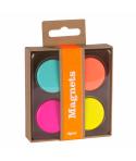 Apli Fluor Collection Imanes - Caja Kraft con 4 Imanes Fluorescentes Surtidos - Recambio para Expositor 15146