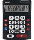 Milan Calculadora 12 Digitos Extra Grande - Teclas Grandes - Tecla Rectificacion Entrada de Datos - Apagado Automatico - Color N