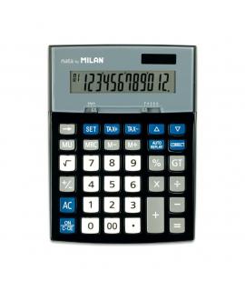 Milan Calculadoras 12 Digitos - 3 Teclas de Memoria - Funcion Impuestos - Calculo de Margenes - Tecla Rectificacion Entrada de