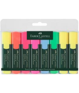 Faber-Castell Textliner 48 Pack de 8 Marcadores Fluorescentes - Punta Biselada - Trazo entre 1.2mm y 5mm - Tinta con Base de