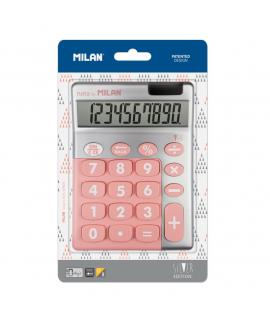 Milan Calculadora 10 Digitos Silver - Calculadora de Sobremesa - Teclas Grandes - Tecla Rectificacion Entrada de Datos - Color R