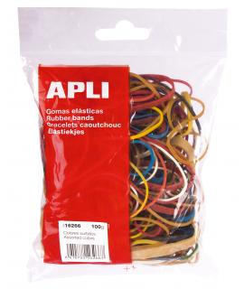 Apli Gomas Elasticas Surtidas - Contenido 100g - Gran Elasticidad y Resistencia - 70% Caucho Natural