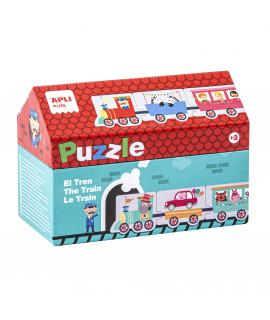 Apli Kids Puzle Trenes - 20 Piezas de Diferentes Tamaños - Diseño Exclusivo Infantil, Colorido, Claro y Simple - Facil Manejo - 