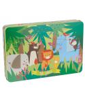 Apli Kids Puzzle Tematica La Jungla de 24 Piezas de 8x8cm - Caja Metalica Rectangular - Facil Manejo - Desarrollo de Habilidades