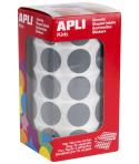 Apli Pack de 1770 Gomets Redondos Ø 20mm - 59 Hojas Pretroqueladas - Adhesivo Permanente - Ideal para Escuelas Infantiles y Cole