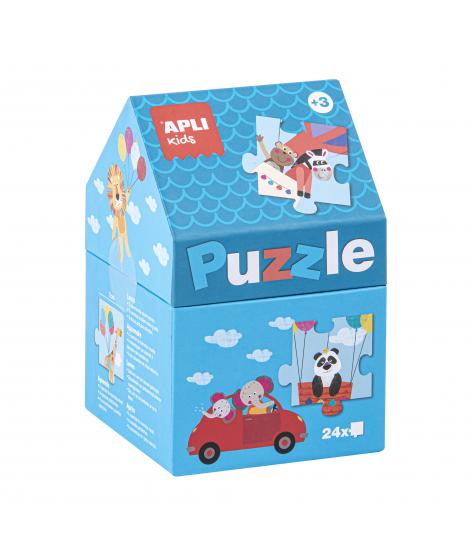 Apli Puzle Casita Infantil de 24 Piezas - Tamaño 42x28mm - Piezas Resistentes y Seguras - Desarrollo de Habilidades y Capacidade