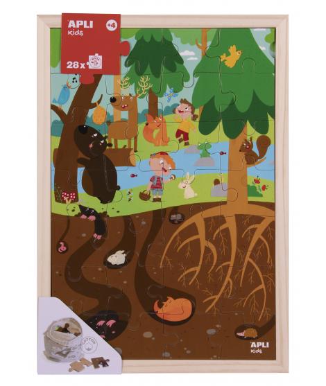 Apli Kids Puzle de Niveles el Bosque - 254x5x376 mm - Diseño Infantil y Colorido - Piezas Resistentes y Seguras - Mejora la Conc