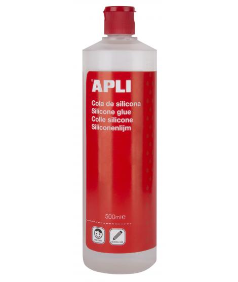 Apli Silicona Escolar 500ml - No Contiene Metanol - Cumple Normativa Une-En 71 Parte 5 - Pegado Eficiente de Goma Eva, Plasticos