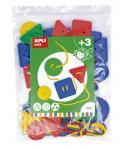 Apli Juego de 48 Botones Ensartables - Formas y Tamaños Variados - Desarrolla Psicomotricidad y Creatividad - Colores Surtidos