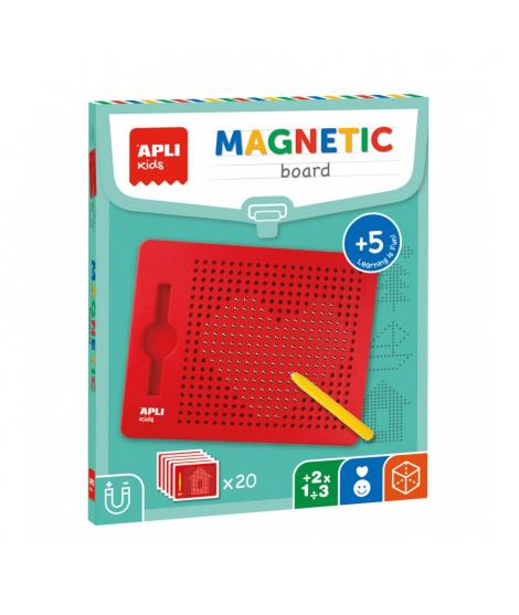 Apli Pizarra Magnetica Fomenta la Concentracion y Promueve el Trabajo Logico-matematico - Tamaño 215 x 12 x 170 mm - Color Rojo