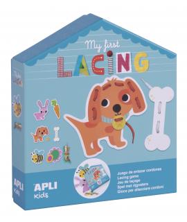 Apli Myfirstlacing - Juego de Enhebrar para Niños - Fomenta la Motricidad Fina y la Coordinacion Ojo-Mano - Incluye Cordones y T