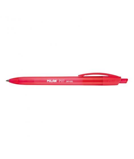 Milan P07 Dry-Gel Boligrafo de Gel Retractil - Punta 0.7mm - Secado Rapido - Color Rojo