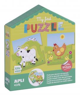 Apli My First Puzzle con Gomets - Ideal para Niños Pequeños - Fomenta la Coordinacion y la Concentracion - Incluye Pegatinas