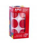 Apli Gomets XL Redondos Ø 33mm Rojos con Adhesivo Permanente - 708 Gomets por Rollo - Ideal para Desarrollar Psicomotricidad Fin