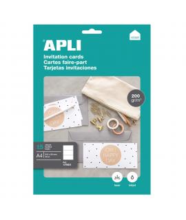 Apli Tarjetas de Invitacion Hogar 210 x 99mm 200 Gr 15 Hojas