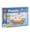 Apli Puzzle Observacion Barco Pirata de 104 Piezas de 5x5cm - Incluye Poster y 3 Fichas - Facil Manejo - Desarrolla Habilidades 