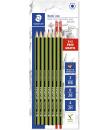 Staedtler Noris Eco Pack de 7 Lapices de Grafito Hexagonales - Graduaciones Surtidas - Superficie Aterciopelada - Mina de Desliz