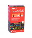 Apli Pack de 12 Rotuladores de Tiza Liquida - Punta Redonda - Ideal para Pizarras, Plastico, Vinilos, Metal, Etc - Facil de Borr