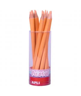 Apli Lapices Jumbo Pastel Salmon - Mina 5mm - Forma Triangular Ergonomica - Diametro 10mm, Largo 170mm - Pack 18 Unidades - Idea