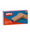 Apli Grapas de Cobre Galvanizadas 22/6 - 24/6 - Capacidad de 30 Hojas - Material Duradero y Resistente - Extremos Afilados para 