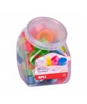 Apli Expositor con 50 Cintas Adhesivas Transparentes 19mmx20m - Fuerte Adhesion - Colores de Mandriles Surtidos