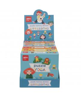 Apli Coleccion de Juegos Educativos - Incluye 2 Puzles Yoga de 24 Piezas, 2 Memory Emotions de 24 Piezas y 2 Domino Music de 28 