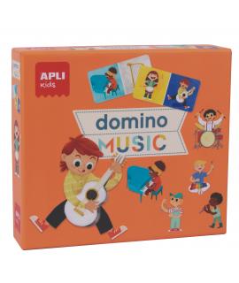 Apli Domino Music de la Coleccion Expressions - 28 Piezas Tematicas de Musica - Facil Manejo para Niños - Carton de 2mm con