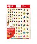 Apli Pack de 624 Gomets con Forma de Estrella - Adhesivo Removible - Acabado Metalizado - Ideales para Escuelas Infantiles - Des