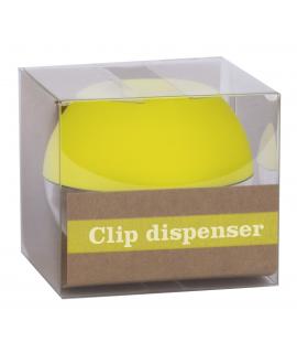 Apli Fluor Collection Dispensador de Clips - Ø 70x60 mm - Tapa Magnetica "Soft Touch" - Incluye 50 Clips Amarillo
