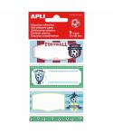 Apli Etiquetas Adhesivas Escolares Futbol - Tamaño 81x36mm - 9 Etiquetas por Bolsa - Adhesivo Permanente de Alta Calidad -