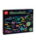 Apli Kids Puzle Fluorescente "Glow In The Dark" Tematica Oceano - 104 Piezas 5x5 cm - Tamaño 64.5x41.5 cm - Incluye Poster -