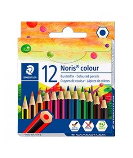 Staedtler Noris Colour 185 Pack de 12 Lapices Hexagonales de Colores - Resistencia a la Rotura - Material Wopex - Colores