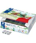 Staedtler Noris Colour 185 Pack de 144 Lapices Hexagonales de Colores - Resistencia a la Rotura - Ideal para Colegios - Colores 