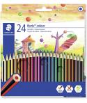 Staedtler Noris Colour 185 Pack de 24 Lapices Hexagonales de Colores - Fabricados en Wopex - Muy Resistentes - Madera de Fuentes