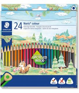 Staedtler Noris Colour 187 Pack de 24 Lapices Triangulares de Colores - Resistencia a la Rotura - Colores Surtidos
