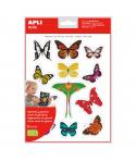 Apli Gomets Tematicos Realistas Mariposas - 24 Unidades por Bolsa - Adhesivo Removible - Fotografias a Todo Color - Adhesivo Bas