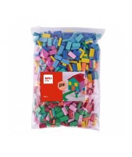 Apli Kids Bolsa de 700 Ladrillos de Goma EVA - Tamaño 20x10x5mm - Colores Surtidos