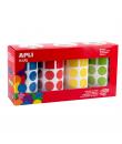 Apli Gomets Geometricos Surtidos Parchis - 20mm - Adhesivo Permanente - 8260 Gomets - 59 Hojas Pretroqueladas - 35 Gomets por Ho