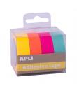 Apli Pack Cintas Adhesivas de Papel Washi - 4 U - Tonos Fluor - Decoracion y Manualidades - Multicolor