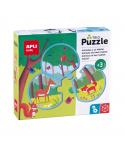 Apli Puzzle Trio de Asociacion Animales y su Habitat de 24 Piezas Redondeadas - 8 Combinaciones Distintas - Potencia Vision Espa