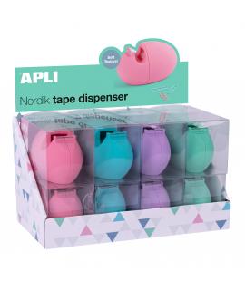 Apli Nordik Collection Dispensadores de Cinta Adhesiva - Medida 60x70x120mm - 8 Portarrollos de Diferentes Colores - Textura