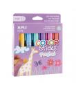 Apli Color Sticks Temperas Solidas - Pack 6 Unidades de 6g en Colores Pastel - Acabado Satinado sin Necesidad de Barniz - Secado